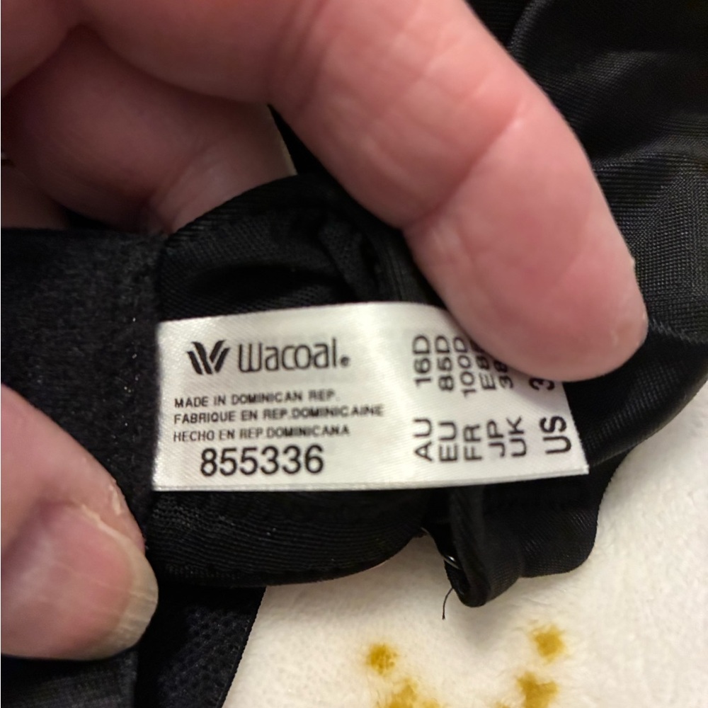 EUC Wacoal  2 Black Women's Intimate Wire Bras No Padding Molded Cups 38D - Picture 5 of 9